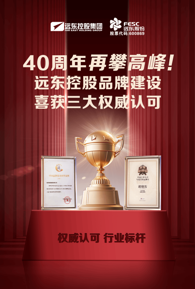 揽获三项品牌大奖 远东控股展现新时代中国制造创新活力
